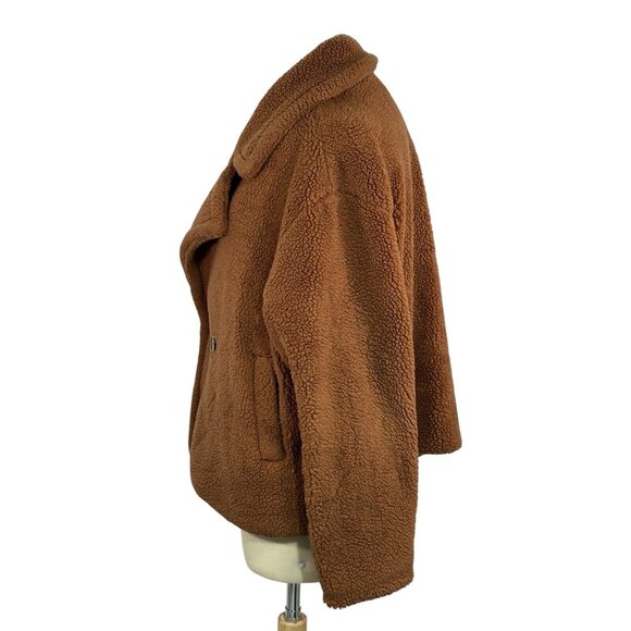 Gap XL Faux Fur Brown Teddy Coat - Picture 3 of 5